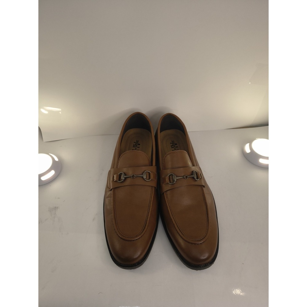 Mens Brown Loafers Dress Shoes Slip On Size 12 Business Casual Bit Strap Formal